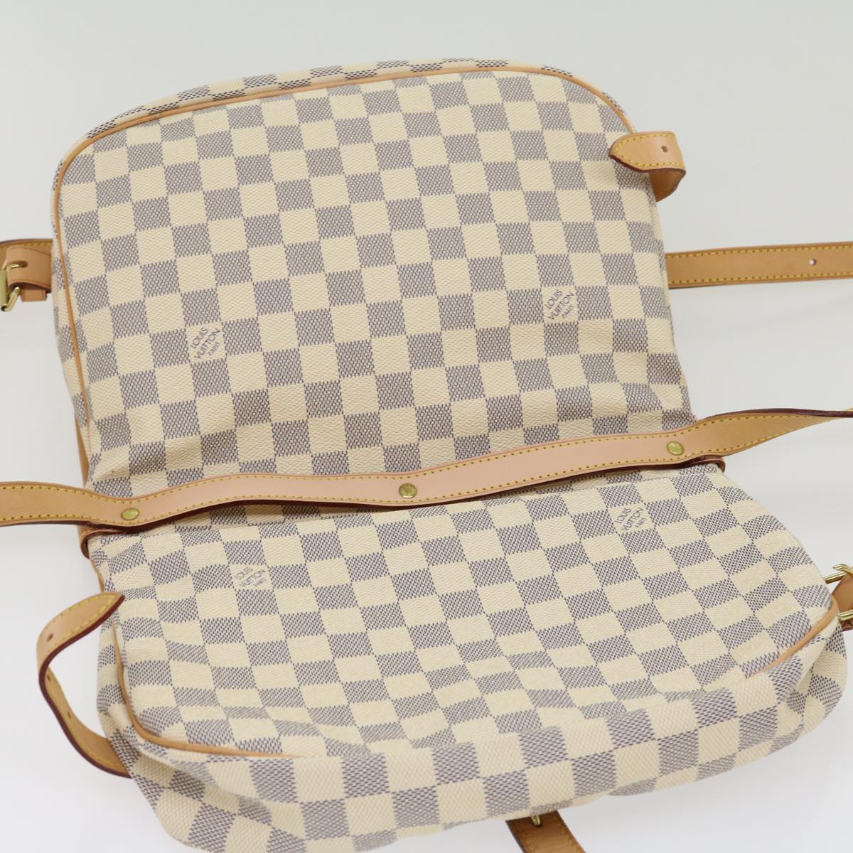 LOUIS VUITTON Damier Azur Canvas Saumur 30 Shoulder Bag N48202 LV Auth 31179SAV