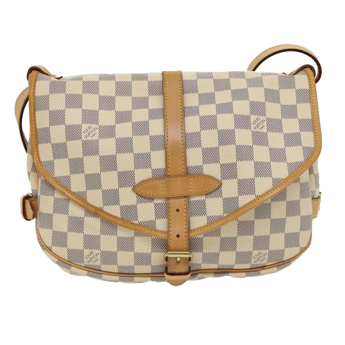 LOUIS VUITTON Damier Azur Canvas Saumur 30 Shoulder Bag N48202 LV Auth 31179SAV