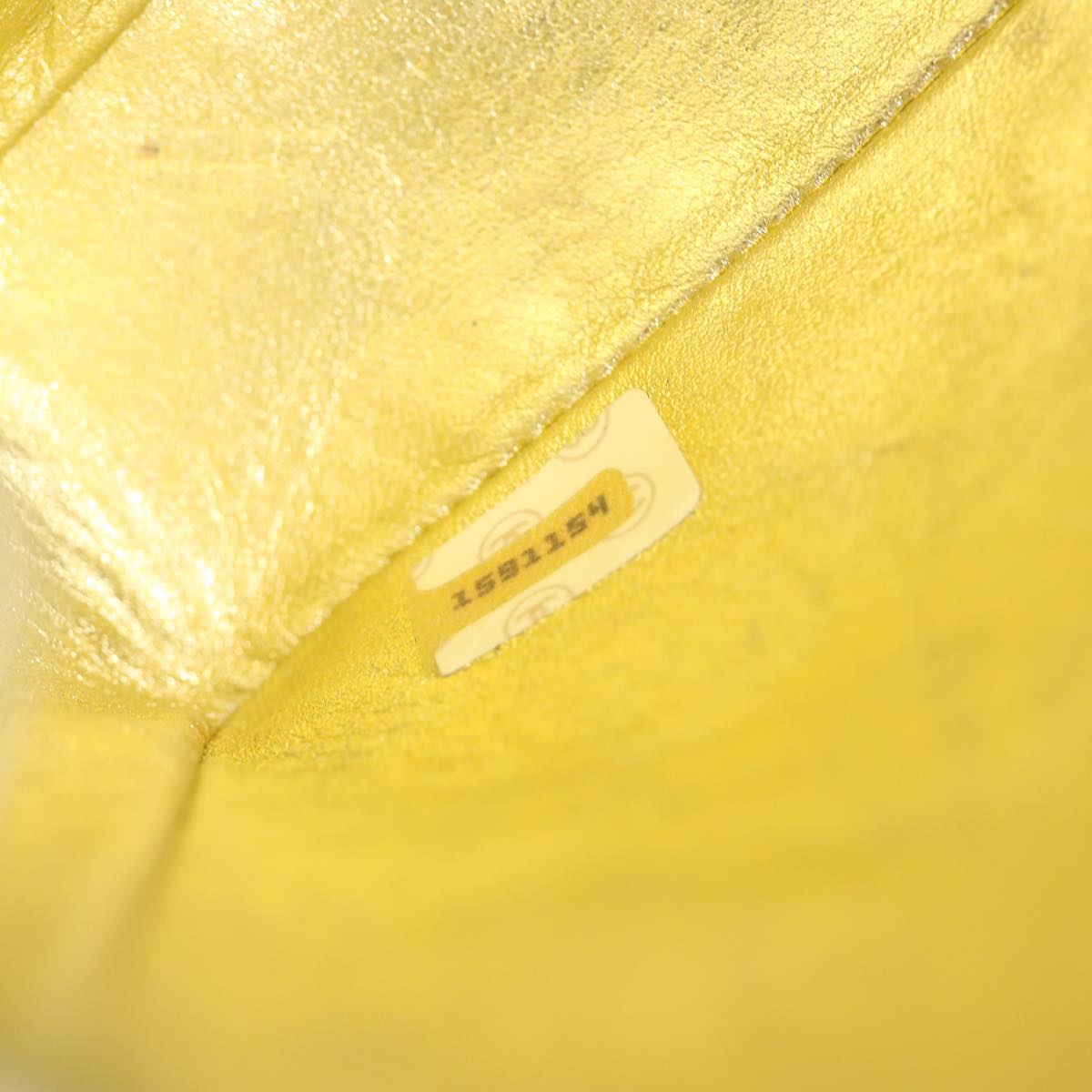 CHANEL Matelasse Turn Lock Chain Shoulder Bag Lamb Skin Gold CC Auth 31382V