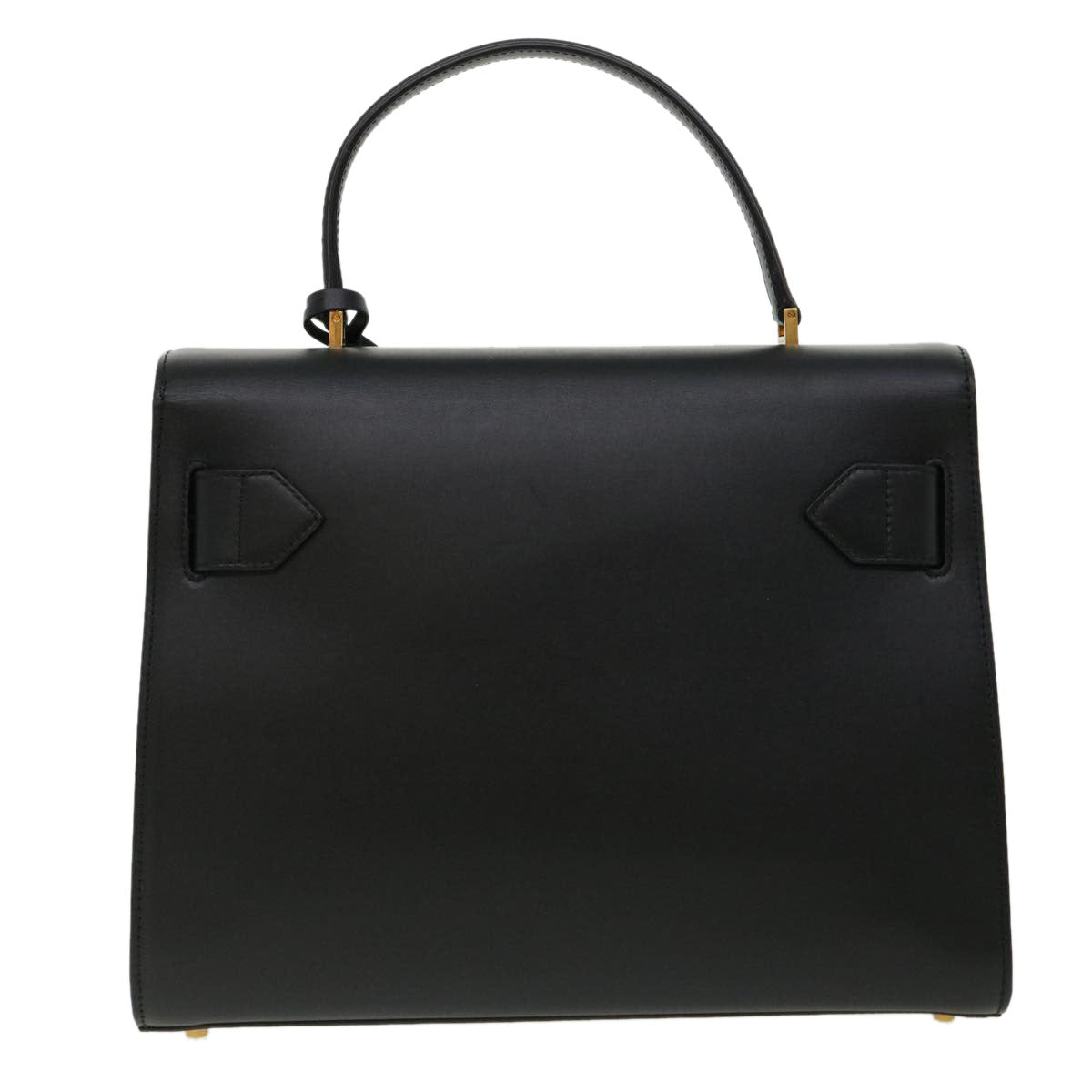 VERSACE Hand Bag Leather 2way Black DBFG311 Auth 31495V