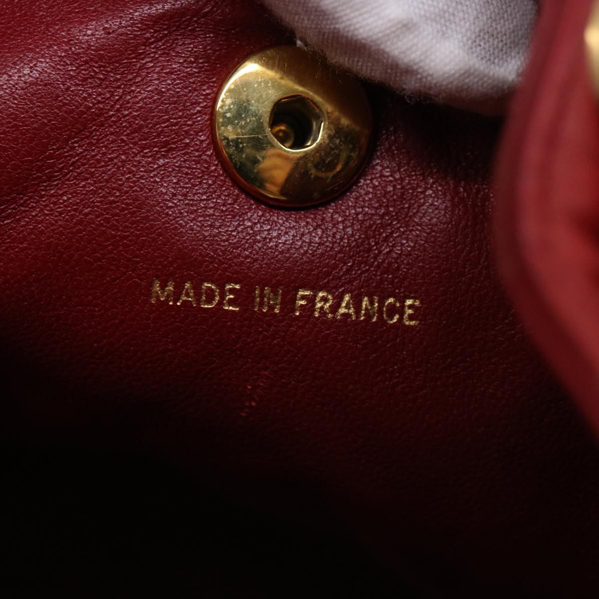 CHANEL Matelasse Chain Hand Bag Lamb Skin Red CC Auth 31892V