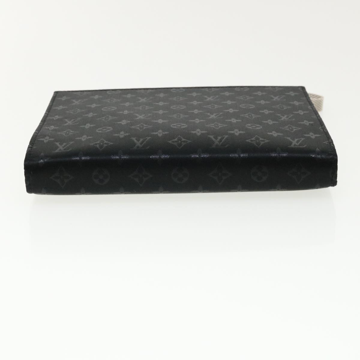 LOUIS VUITTON Monogram Satin Ange MM Hand Bag Black M92101 LV Auth 31990AV