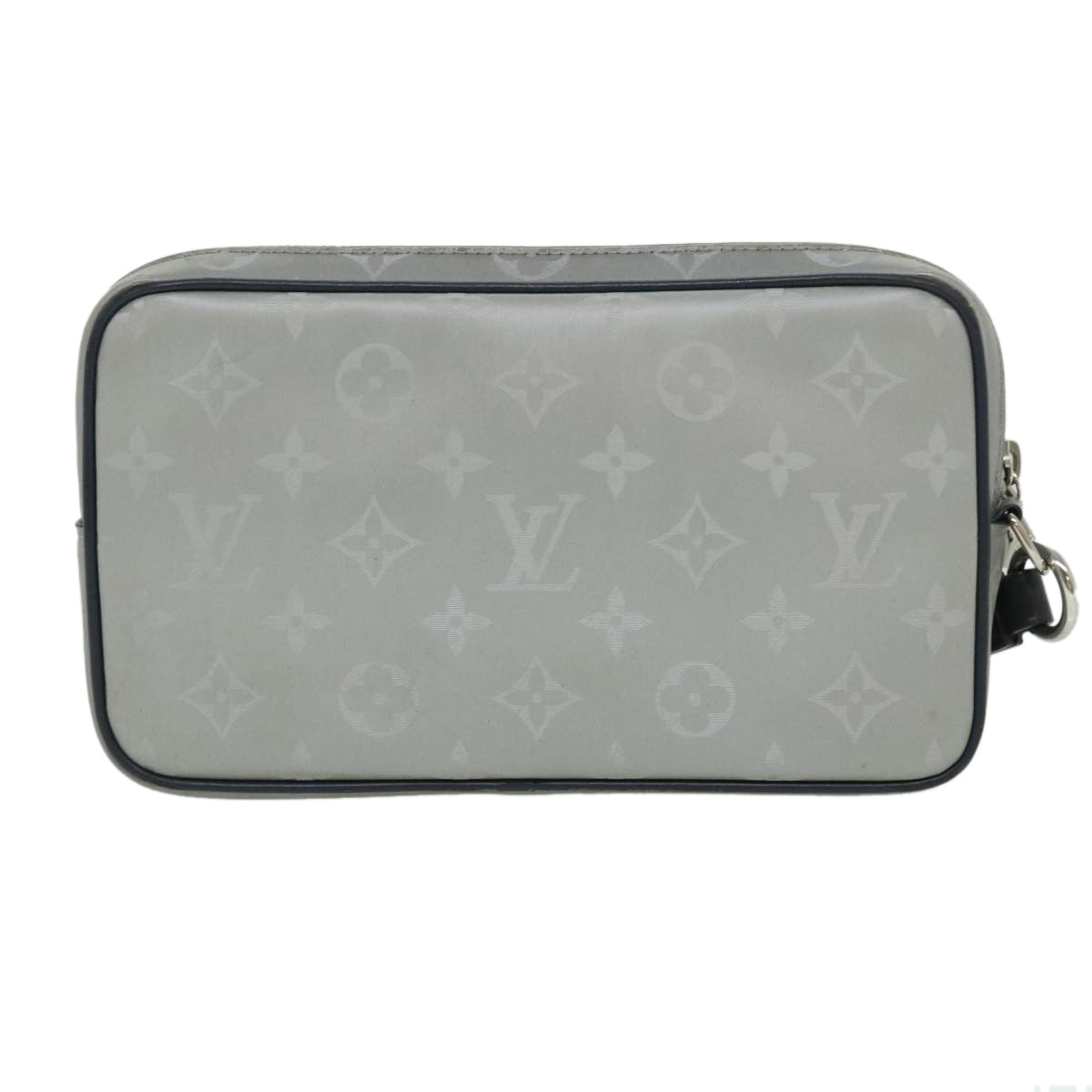 LOUIS VUITTON Monogram satellite alpha Clutch Bag Silver M44171 LV Auth 32344V