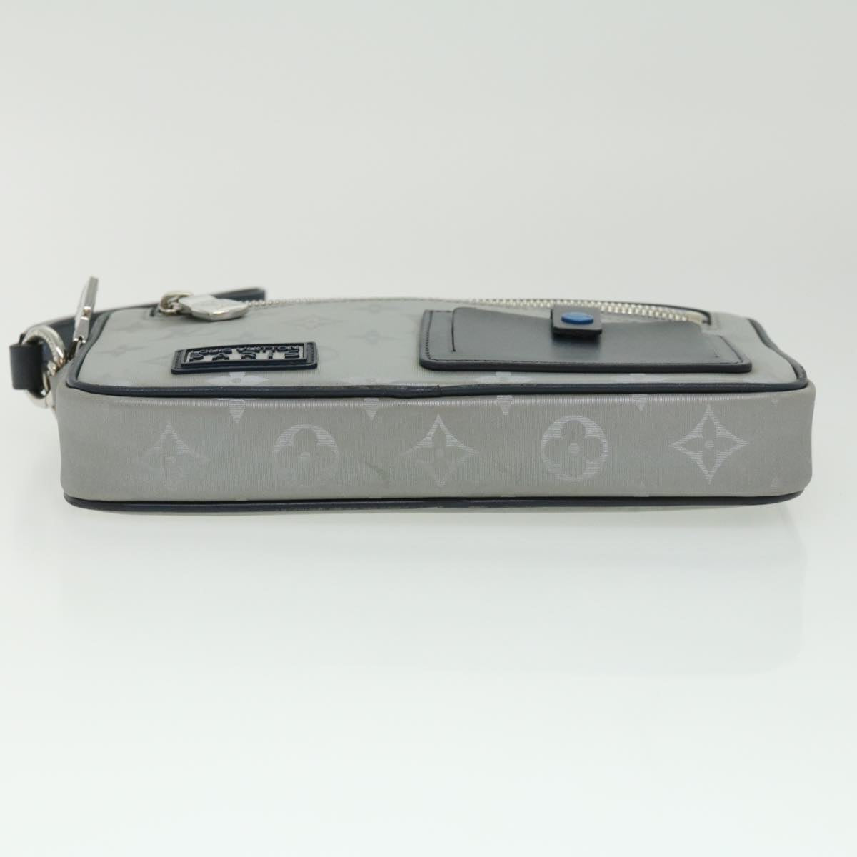 LOUIS VUITTON Monogram satellite alpha Clutch Bag Silver M44171 LV Auth 32344V