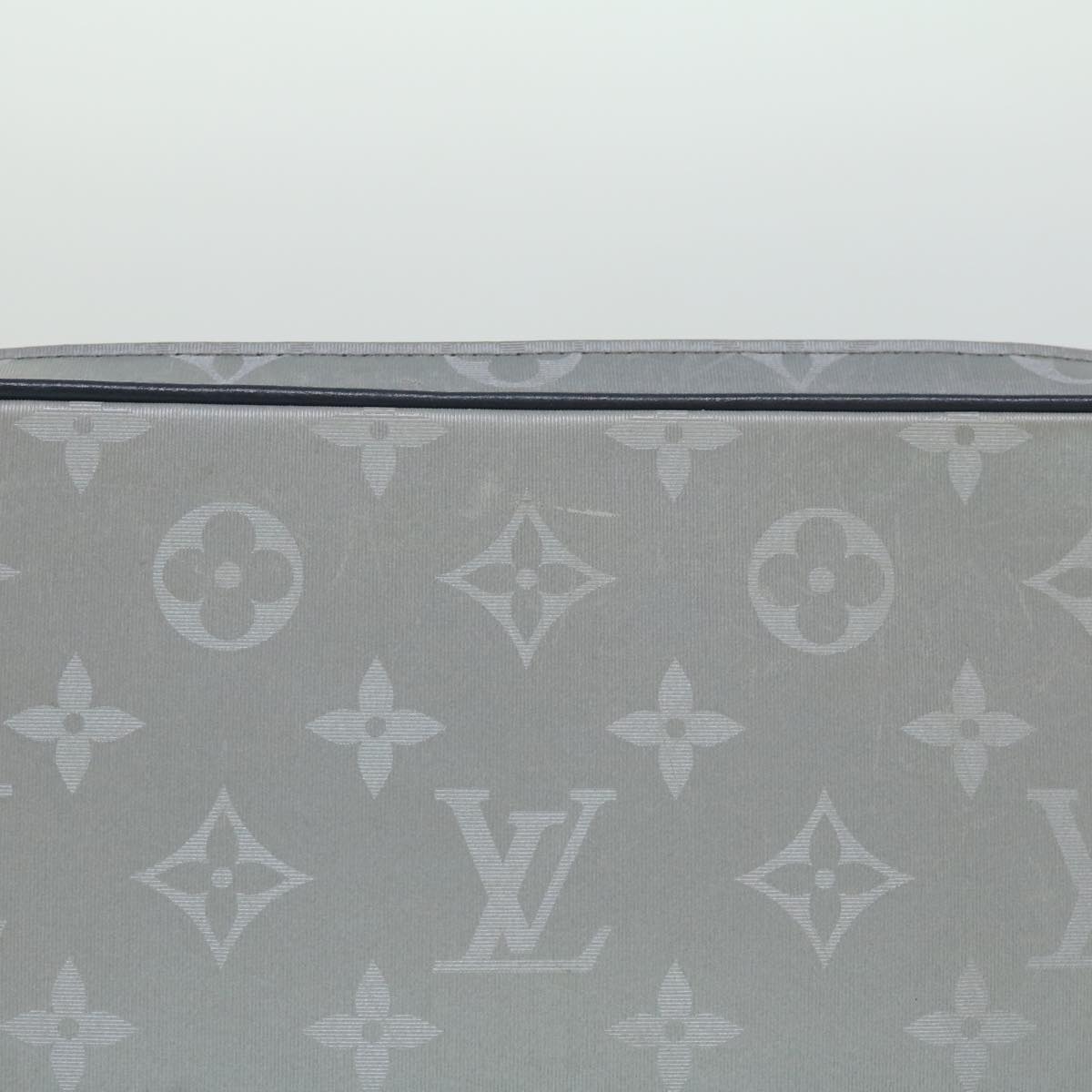LOUIS VUITTON Monogram satellite Clutch Bag Silver M44171 LV Auth 32349SAV