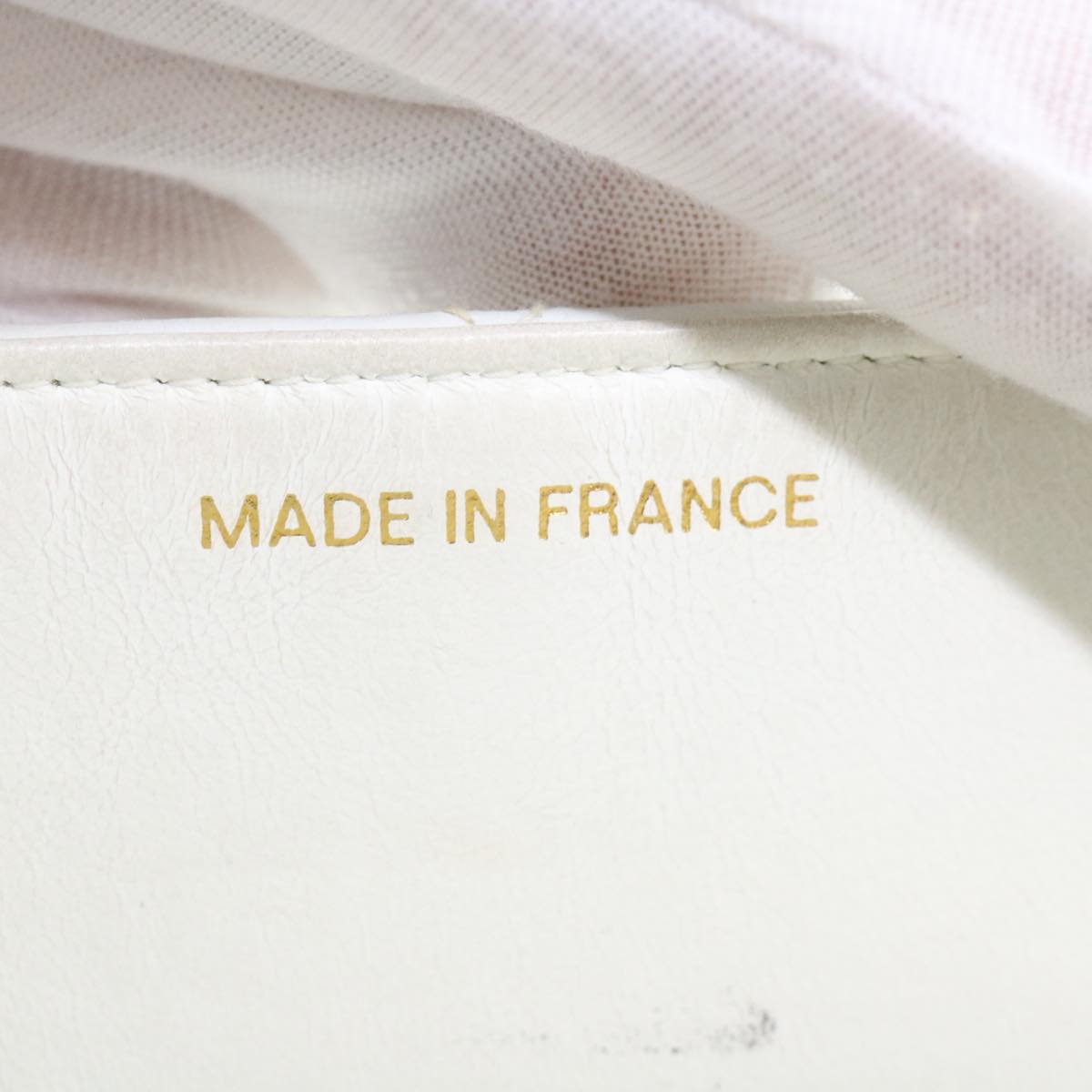 CHANEL Matelasse Pair Shoulder Bag Lamb Skin White CC Auth 32416SAM