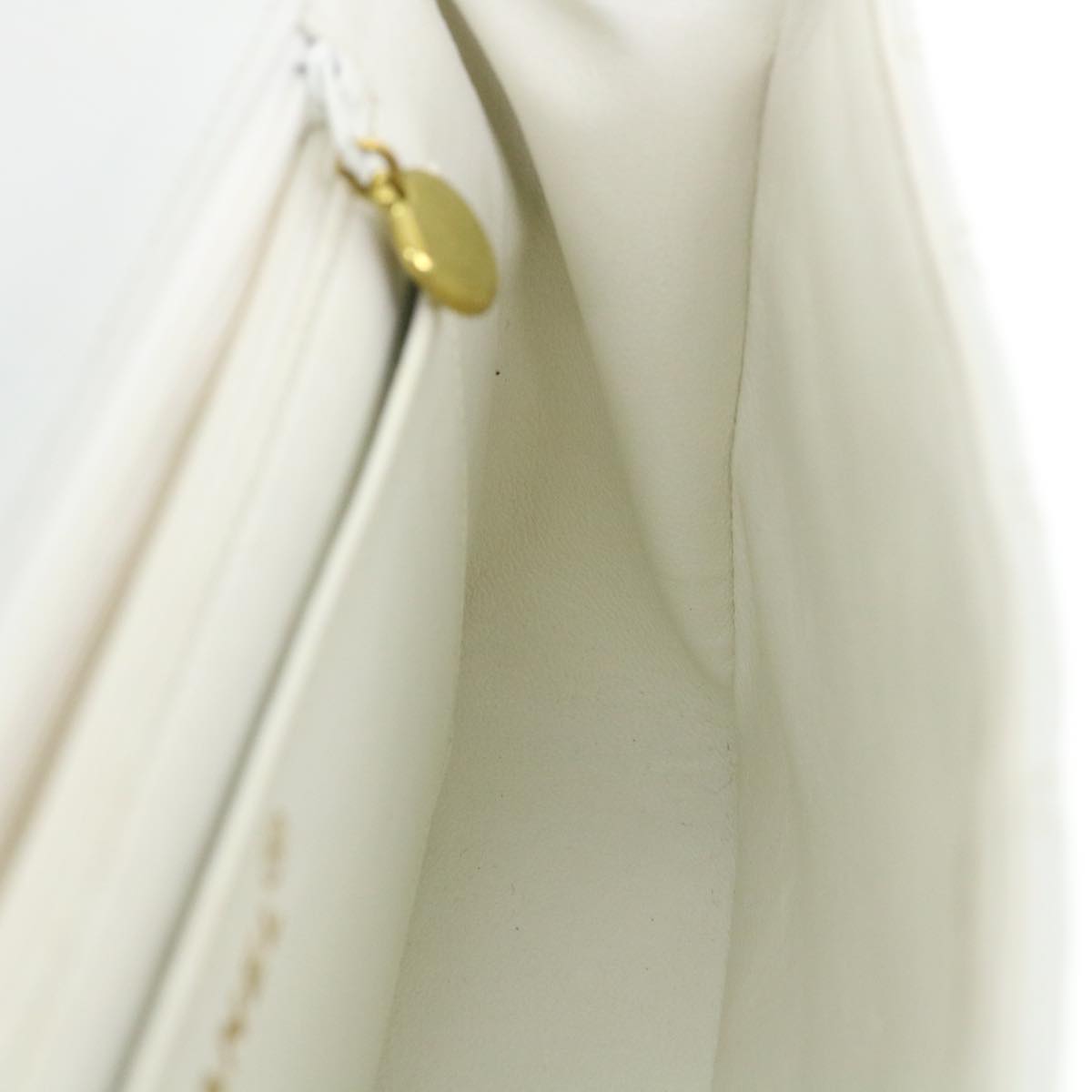 CHANEL Matelasse Pair Shoulder Bag Lamb Skin White CC Auth 32416SAM