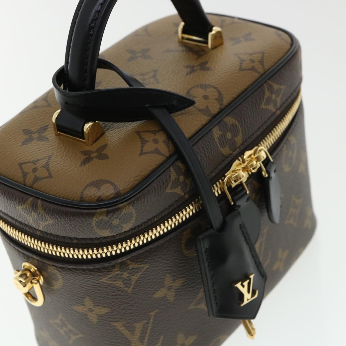 LOUIS VUITTON Monogram Reverse Vanity NVPM Hand Bag 2way M45165 LV Auth 32451S