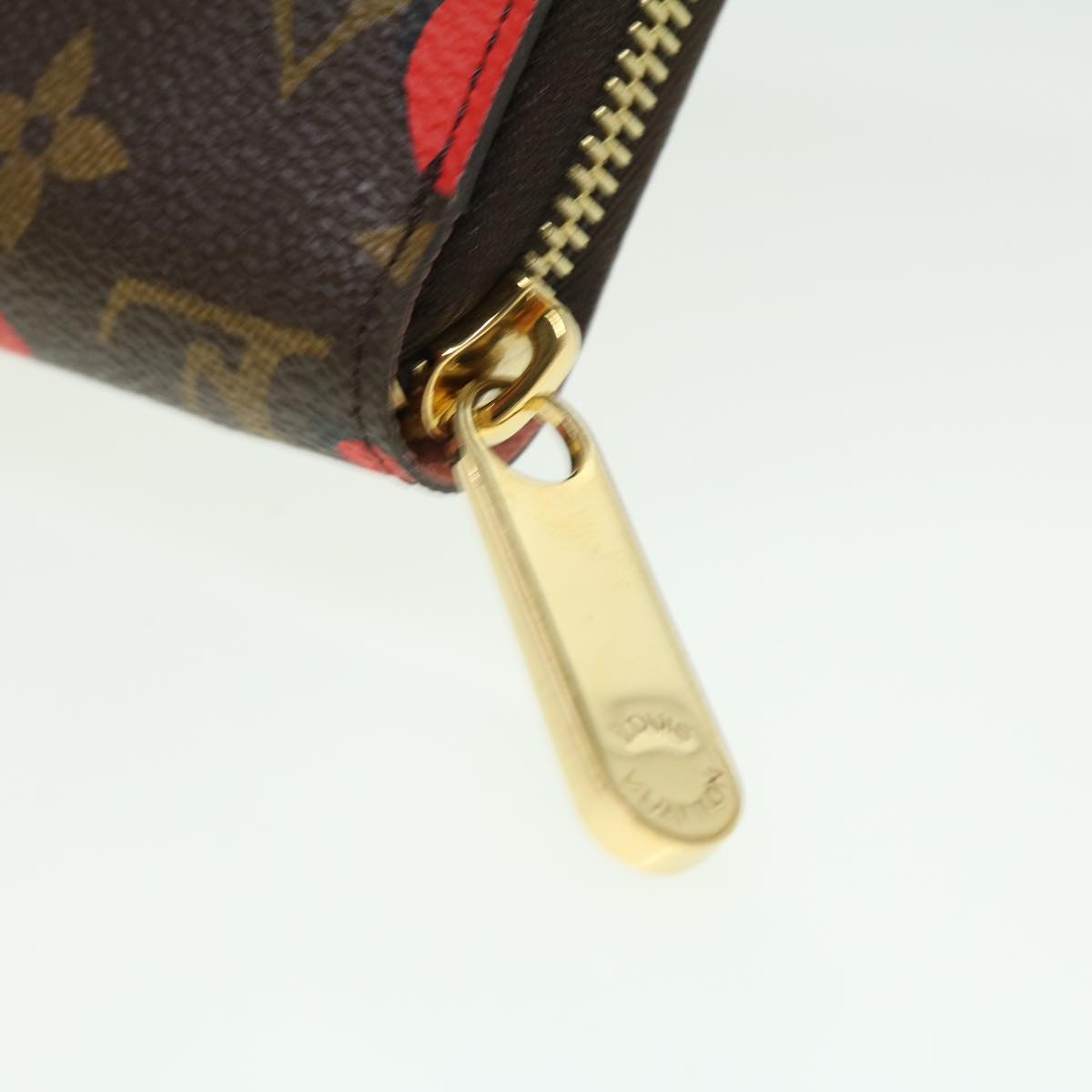 LOUIS VUITTON Monogram jungle dot Zippy Wallet Long Wallet Red Pink Auth 32470A