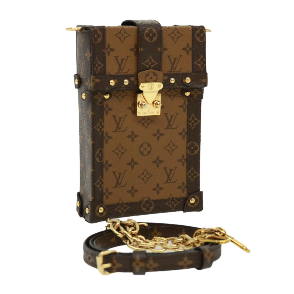 LOUIS VUITTON Reverse Pochette Trunk Vertical Shoulder Bag M67873 LV Auth 32652S