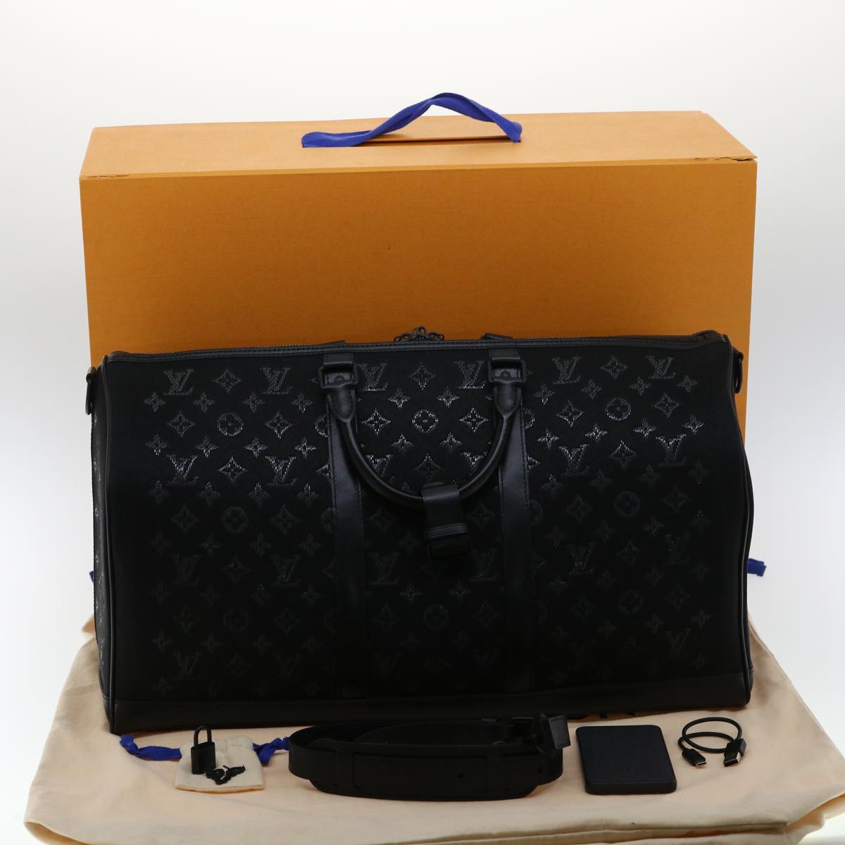 LOUIS VUITTON Monogram Light Up Keepall Bandouliere 50 Boston M44770 Auth 32711A