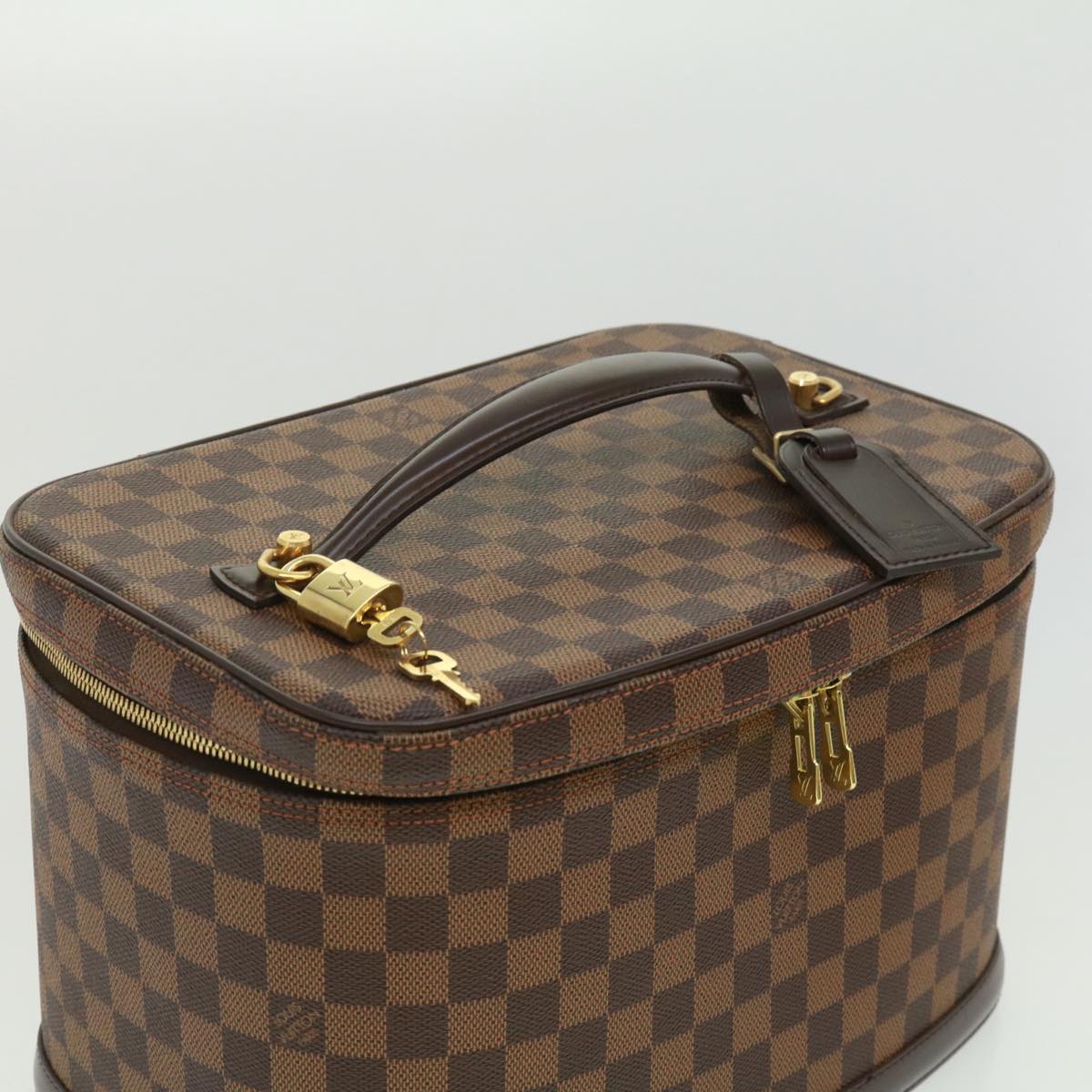 LOUIS VUITTON Damier Ebene Nice Hand Bag SPO 2way N47280 LV Auth 32758SAV