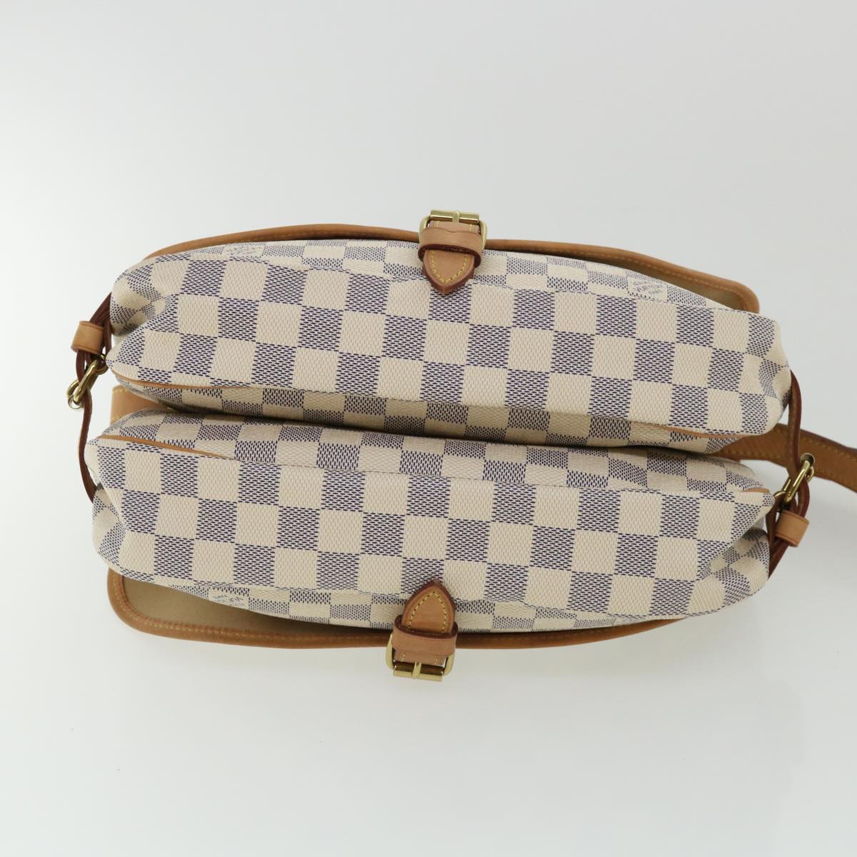 LOUIS VUITTON Damier Azur Saumur 30 Shoulder Bag SPO N48202 LV Auth 32766SAV