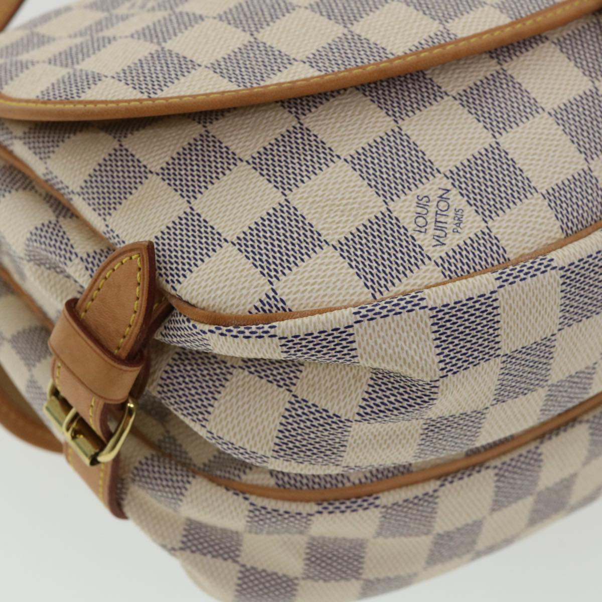 LOUIS VUITTON Damier Azur Saumur 30 Shoulder Bag SPO N48202 LV Auth 32766SAV