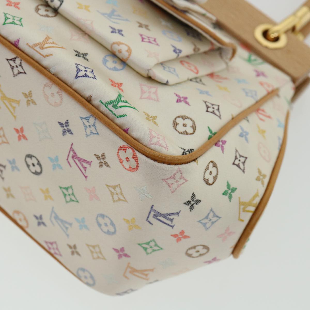 LOUIS VUITTON Monogram Multicolor Abelia Hand Bag Satin White M92936 LV 32798SV