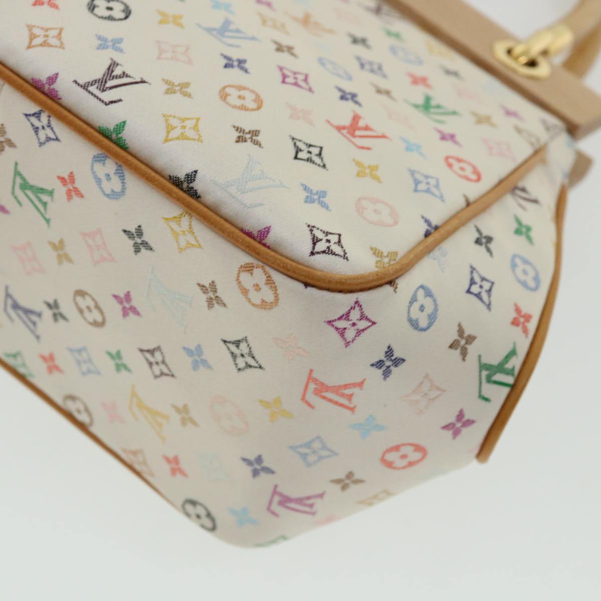 LOUIS VUITTON Monogram Multicolor Abelia Hand Bag Satin White M92936 LV 32798SV