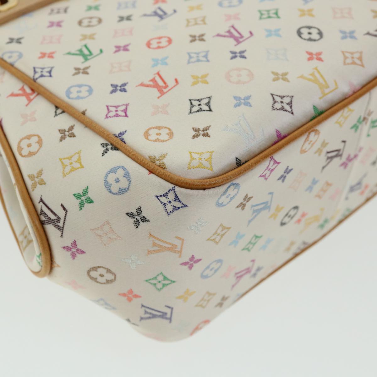 LOUIS VUITTON Monogram Multicolor Abelia Hand Bag Satin White M92936 LV 32798SV