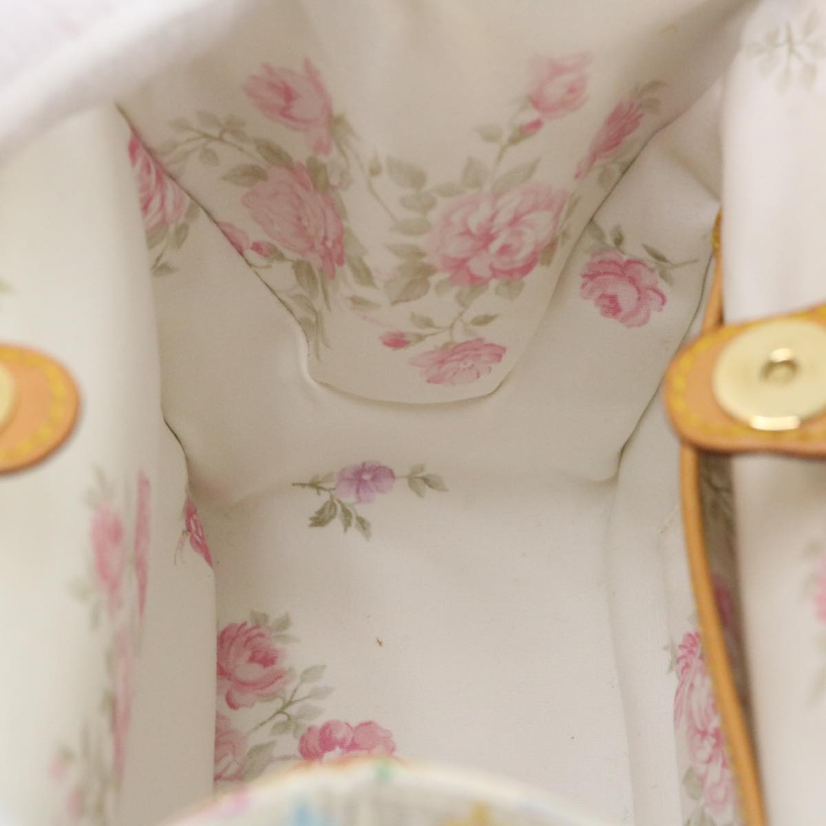 LOUIS VUITTON Monogram Multicolor Abelia Hand Bag Satin White M92936 LV 32798SV