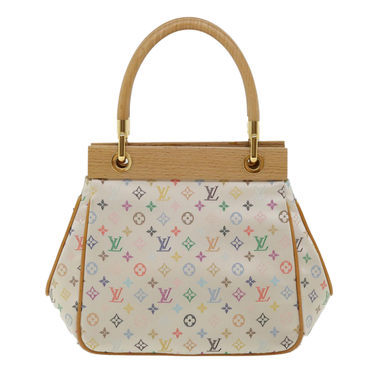 LOUIS VUITTON Monogram Multicolor Abelia Hand Bag Satin White M92936 LV 32798SV