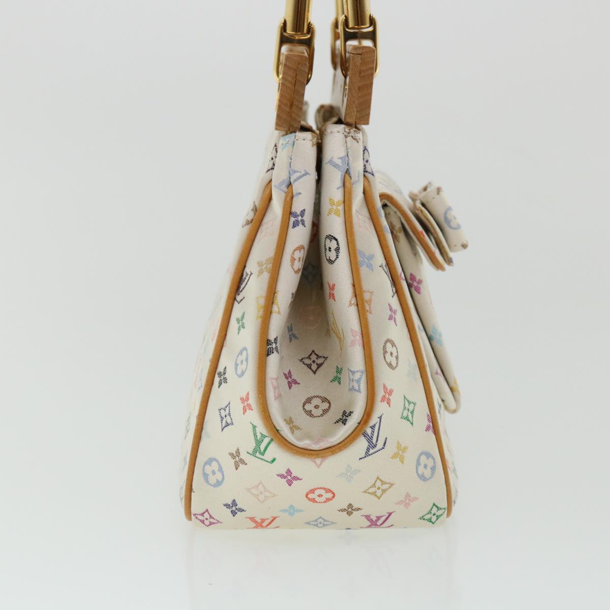 LOUIS VUITTON Monogram Multicolor Abelia Hand Bag Satin White M92936 LV 32798SV