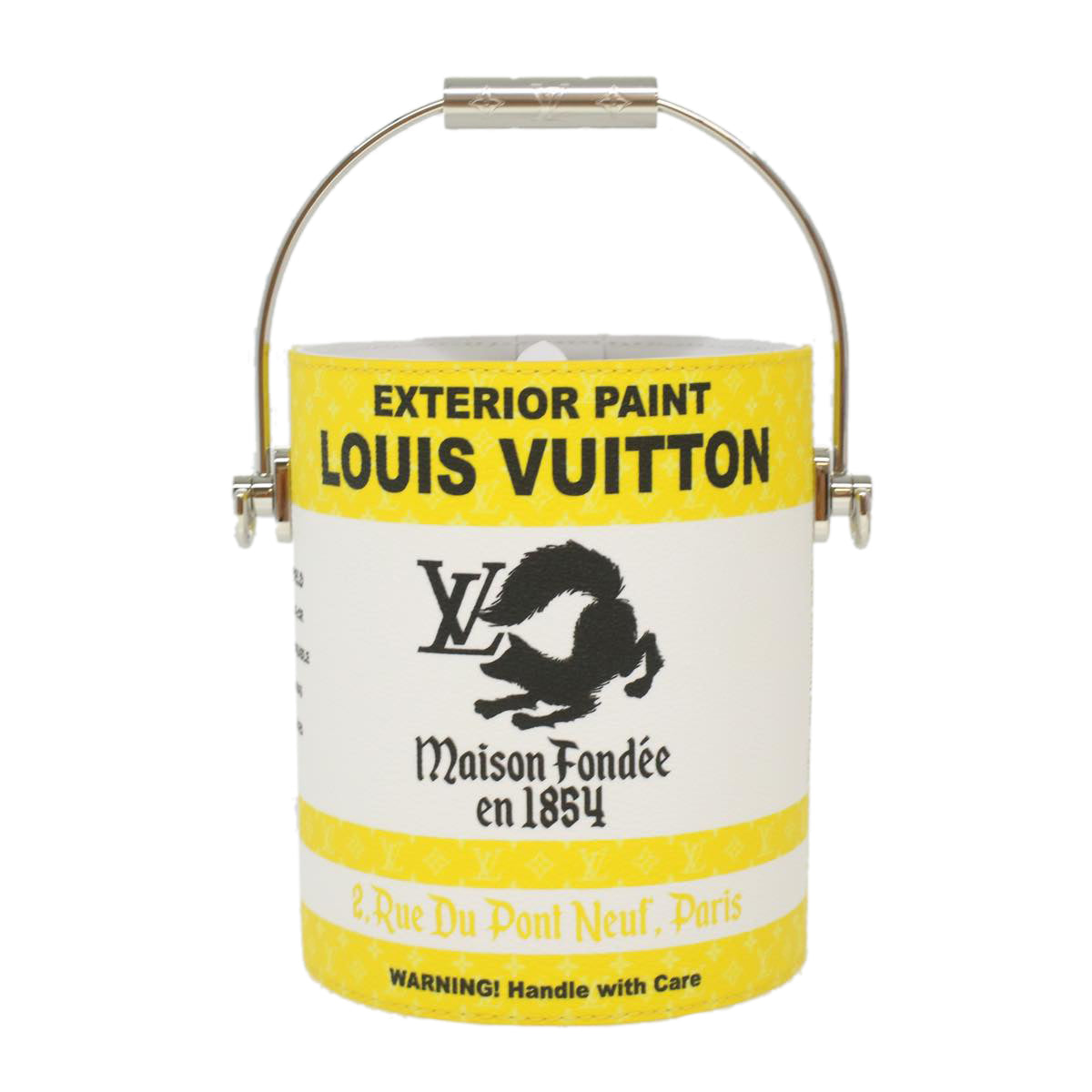 LOUIS VUITTON Monogram Painted Can Hand Bag PVC 2way Yellow M81593 Auth 34199S