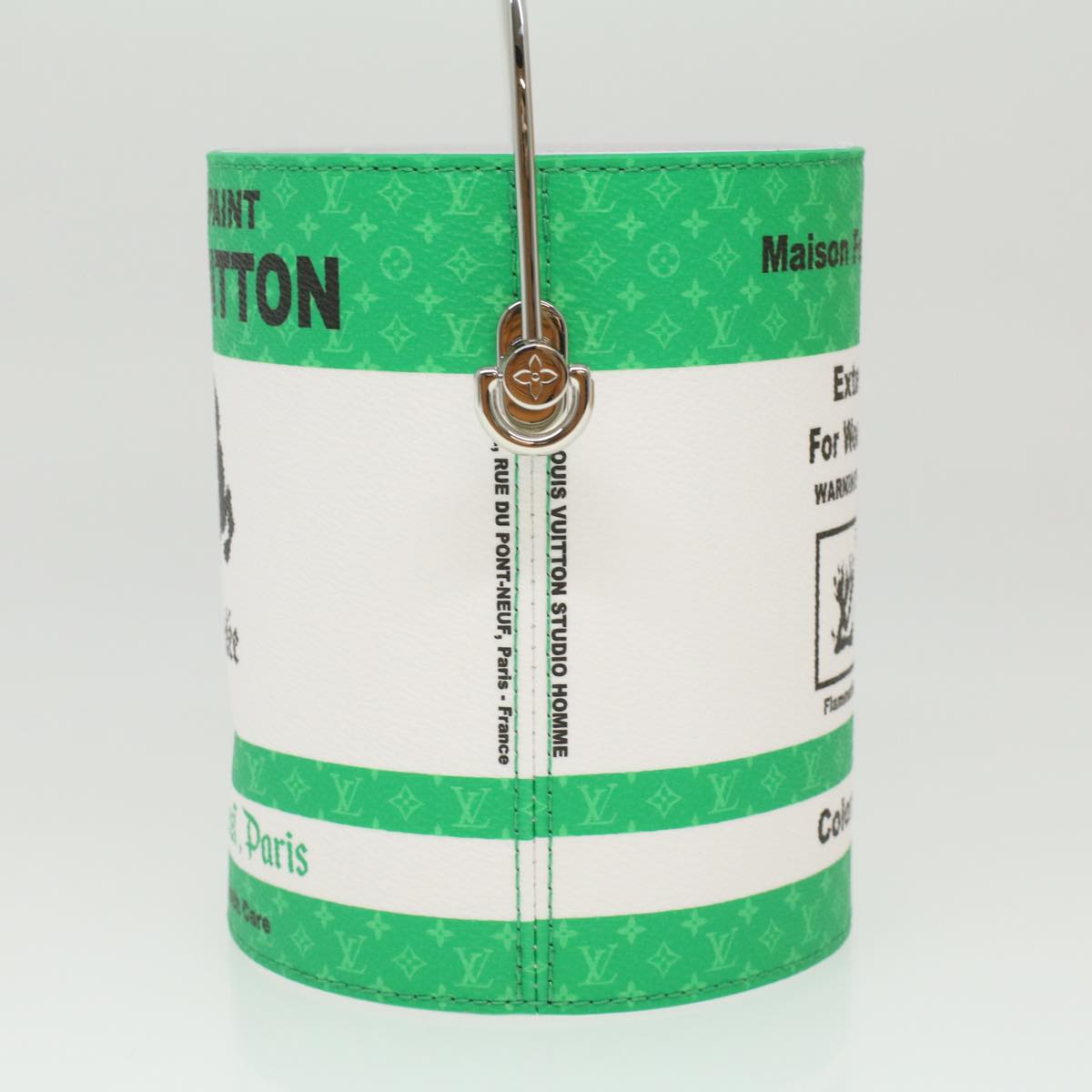 LOUIS VUITTON Monogram Painted Can Hand Bag PVC 2way Green M81592 Auth 34203SM