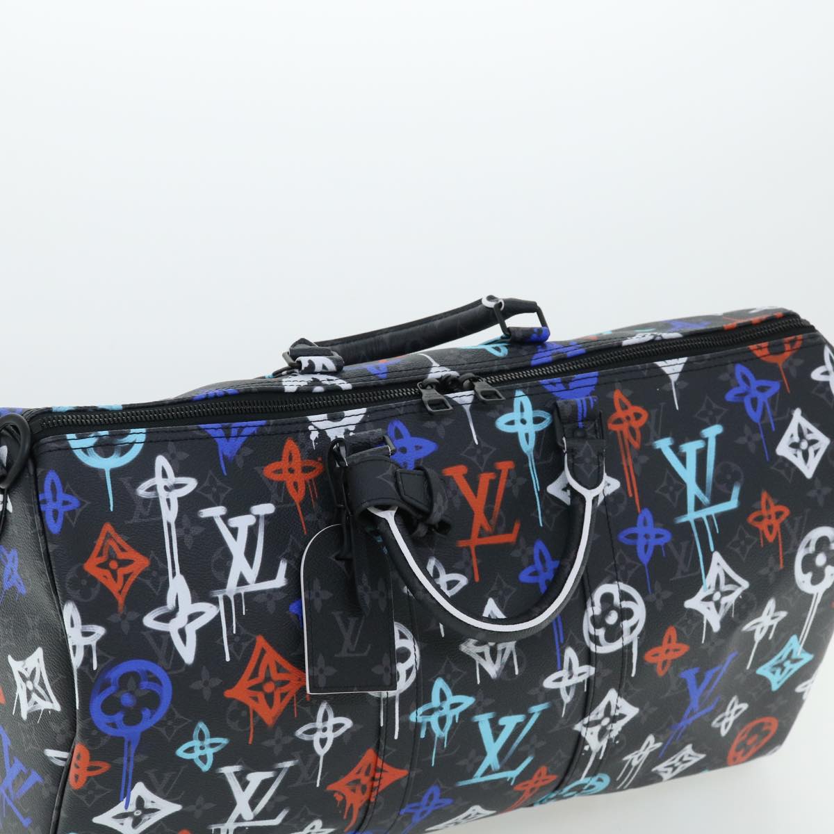 LOUIS VUITTON Monogram Eclipse Keepall Bandouliere 50 Boston M21384 Auth 34215S