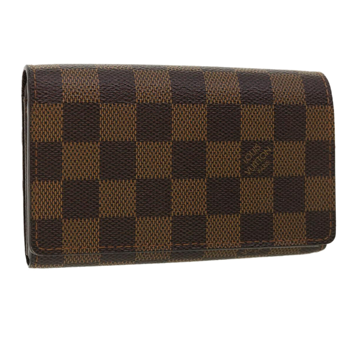 LOUIS VUITTON Damier Ebene Portefeuille Tresor Bifold Wallet N61736 Auth 35558