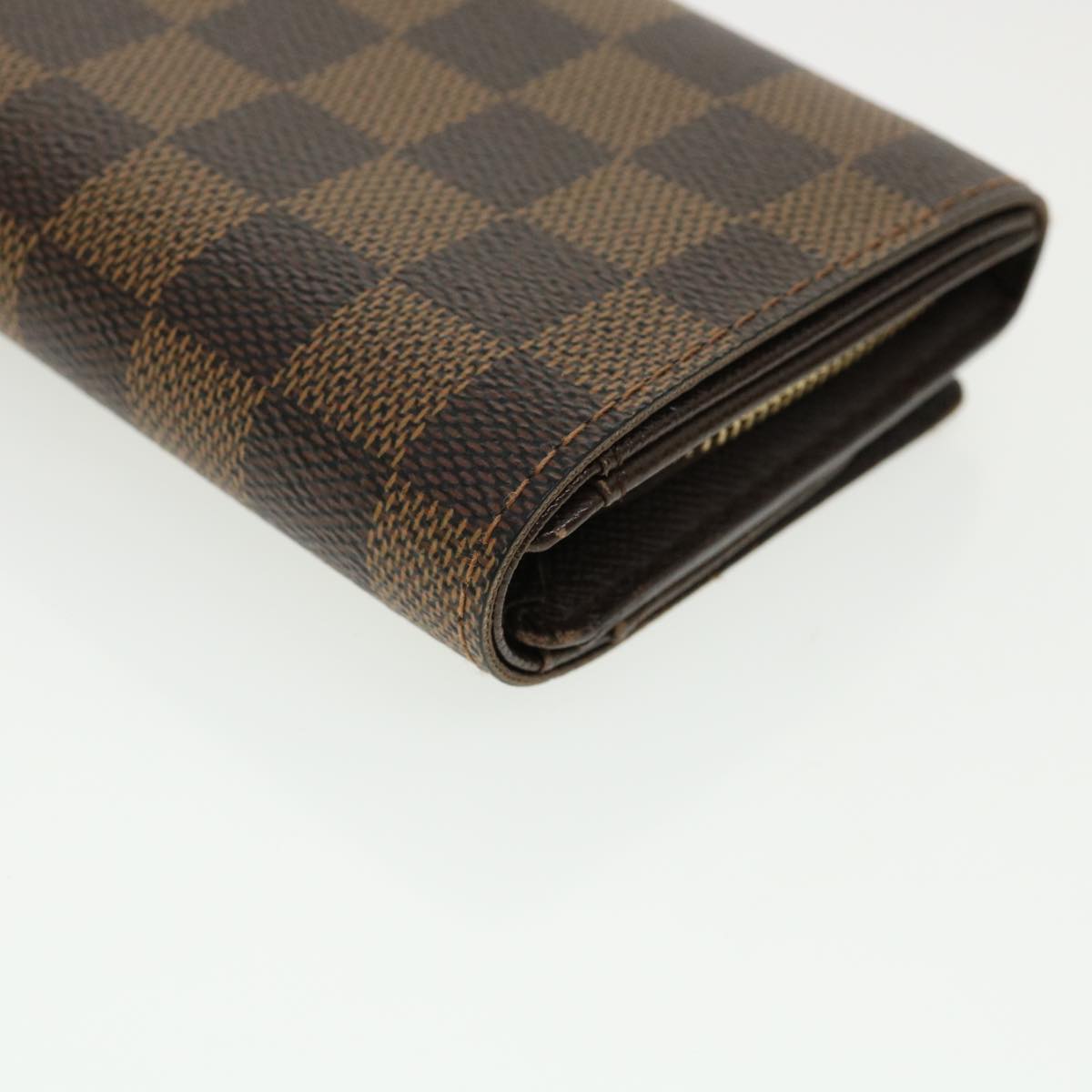 LOUIS VUITTON Damier Ebene Portefeuille Tresor Bifold Wallet N61736 Auth 35558