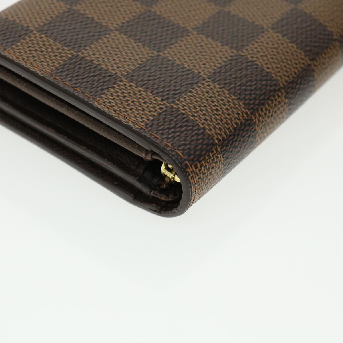 LOUIS VUITTON Damier Ebene Portefeuille Tresor Bifold Wallet N61736 Auth 35558