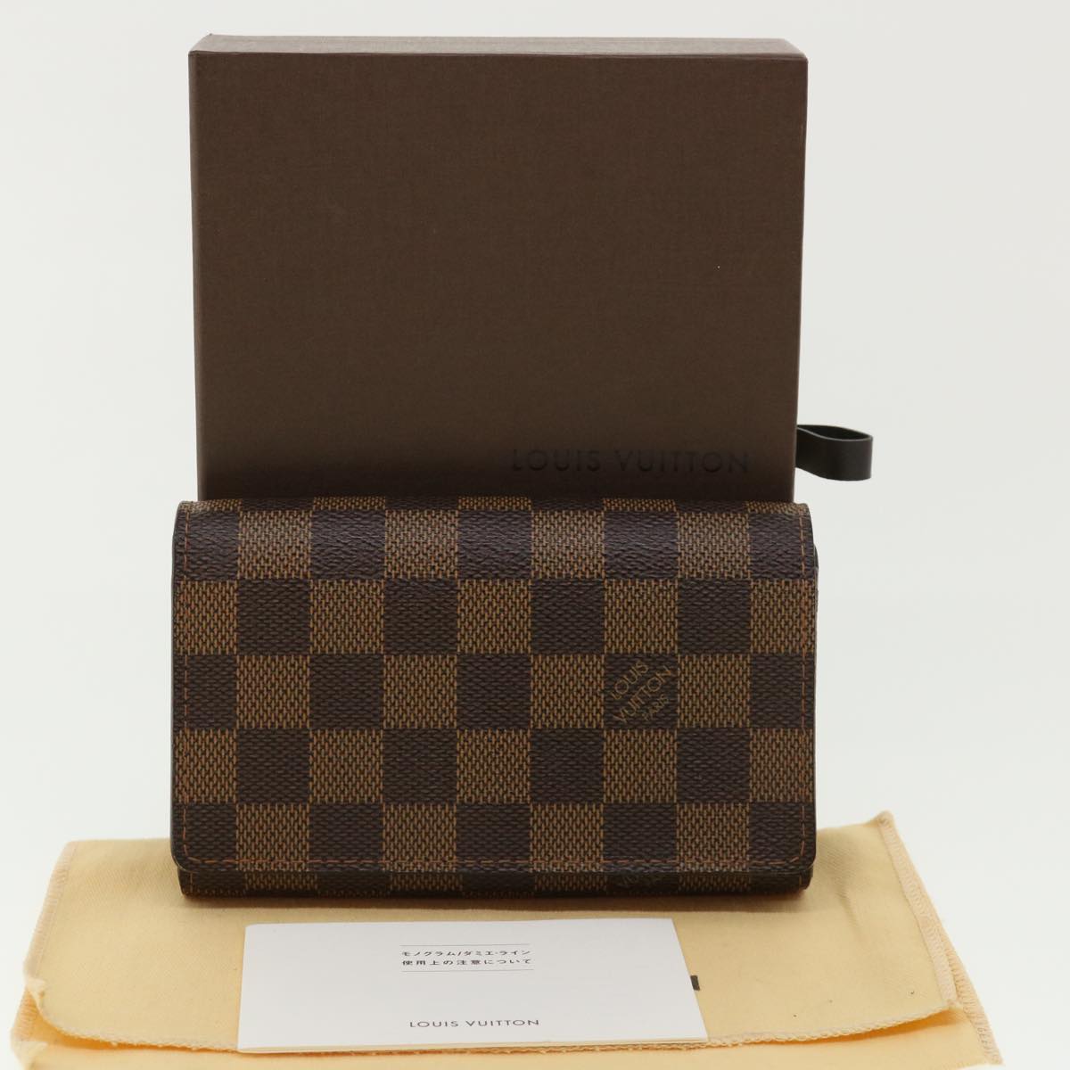 LOUIS VUITTON Damier Ebene Portefeuille Tresor Bifold Wallet N61736 Auth 35558