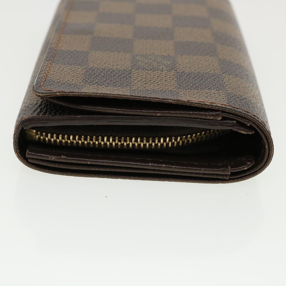 LOUIS VUITTON Damier Ebene Portefeuille Tresor Bifold Wallet N61736 Auth 35558