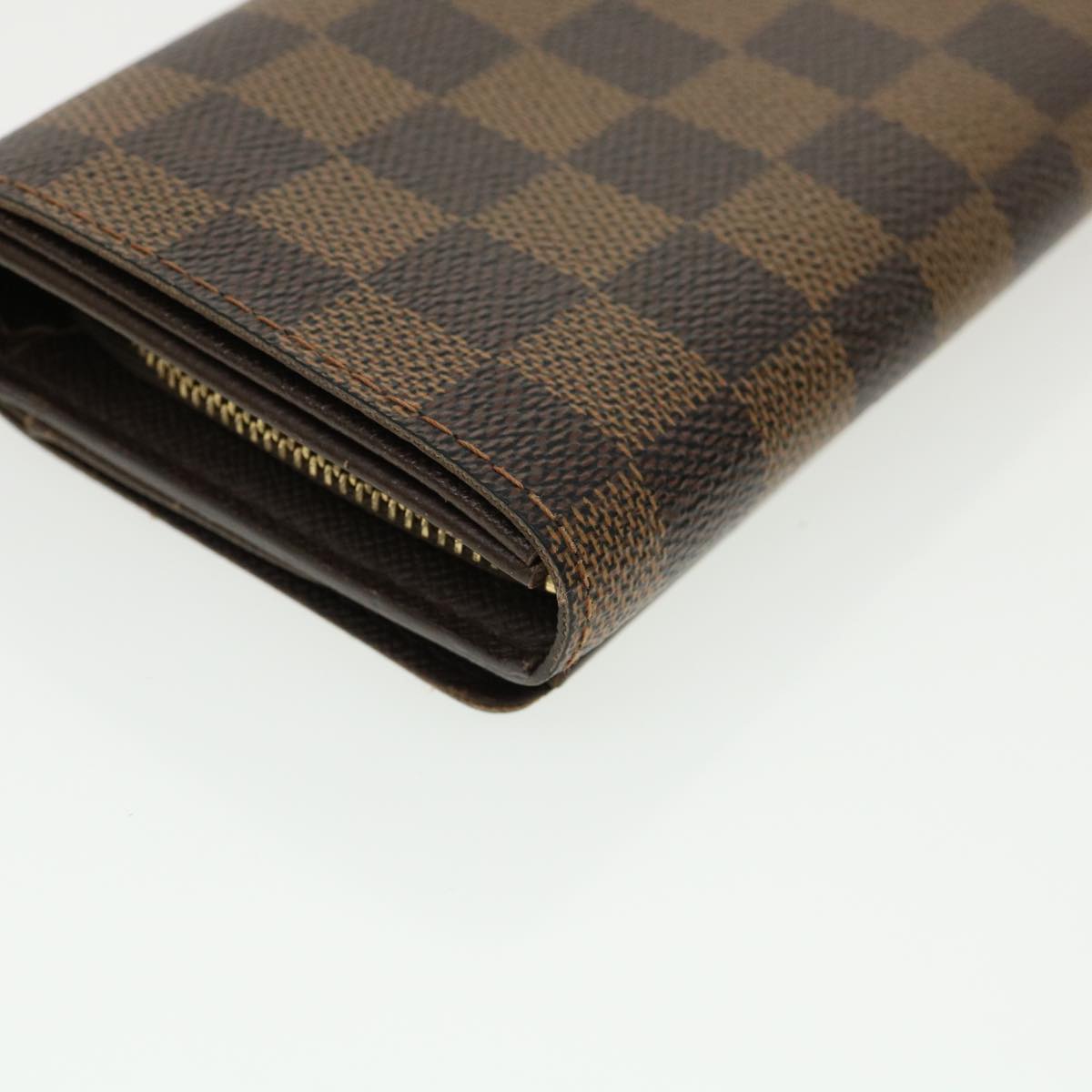 LOUIS VUITTON Damier Ebene Portefeuille Tresor Bifold Wallet N61736 Auth 35558