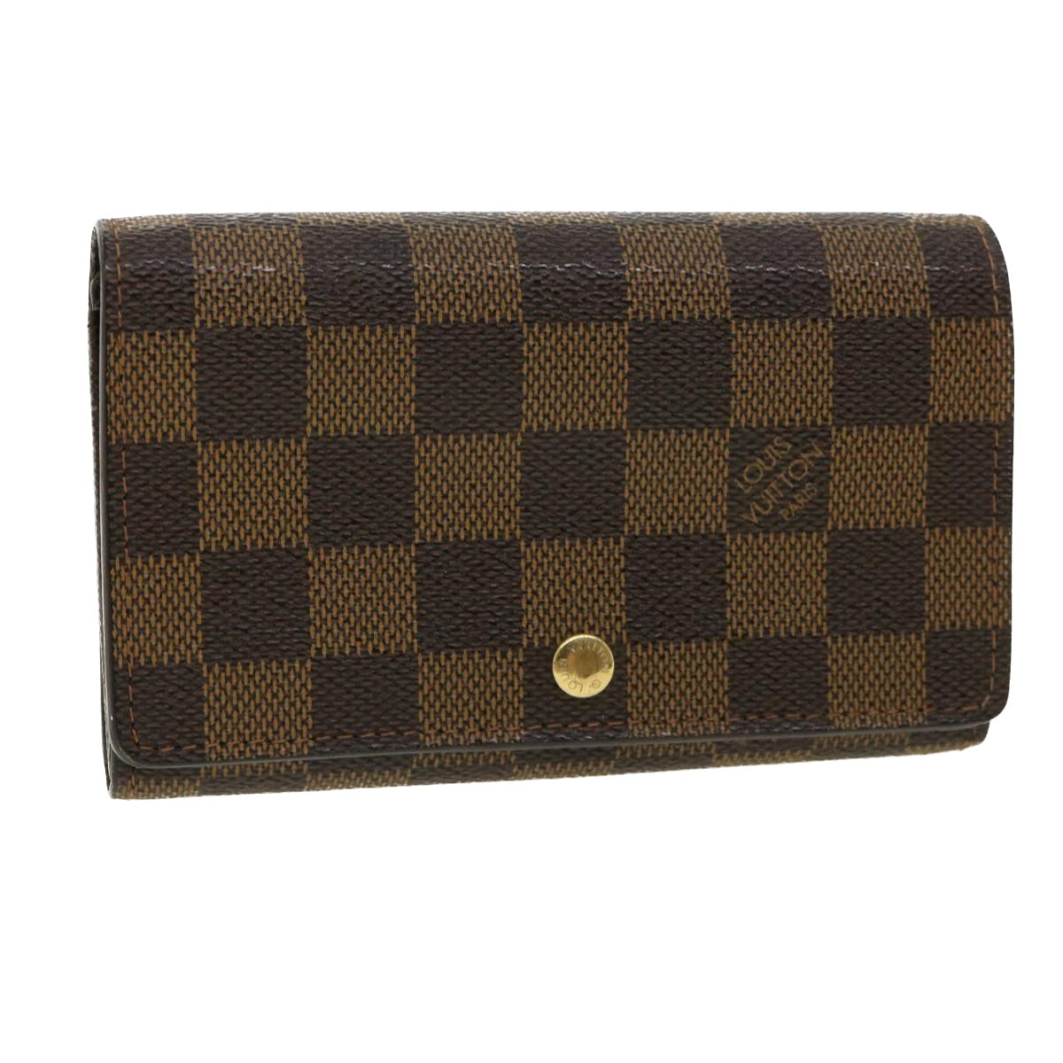 LOUIS VUITTON Damier Ebene Portefeuille Tresor Bifold Wallet N61736 Auth 35561