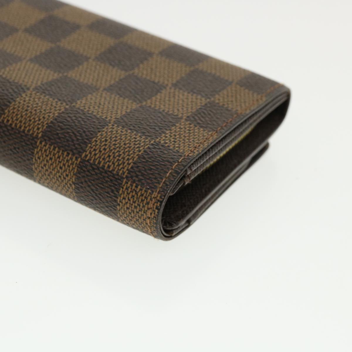 LOUIS VUITTON Damier Ebene Portefeuille Tresor Bifold Wallet N61736 Auth 35561