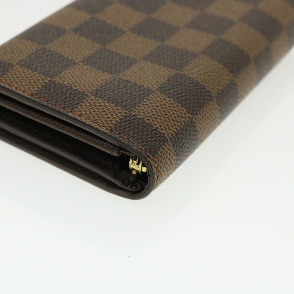 LOUIS VUITTON Damier Ebene Portefeuille Tresor Bifold Wallet N61736 Auth 35561