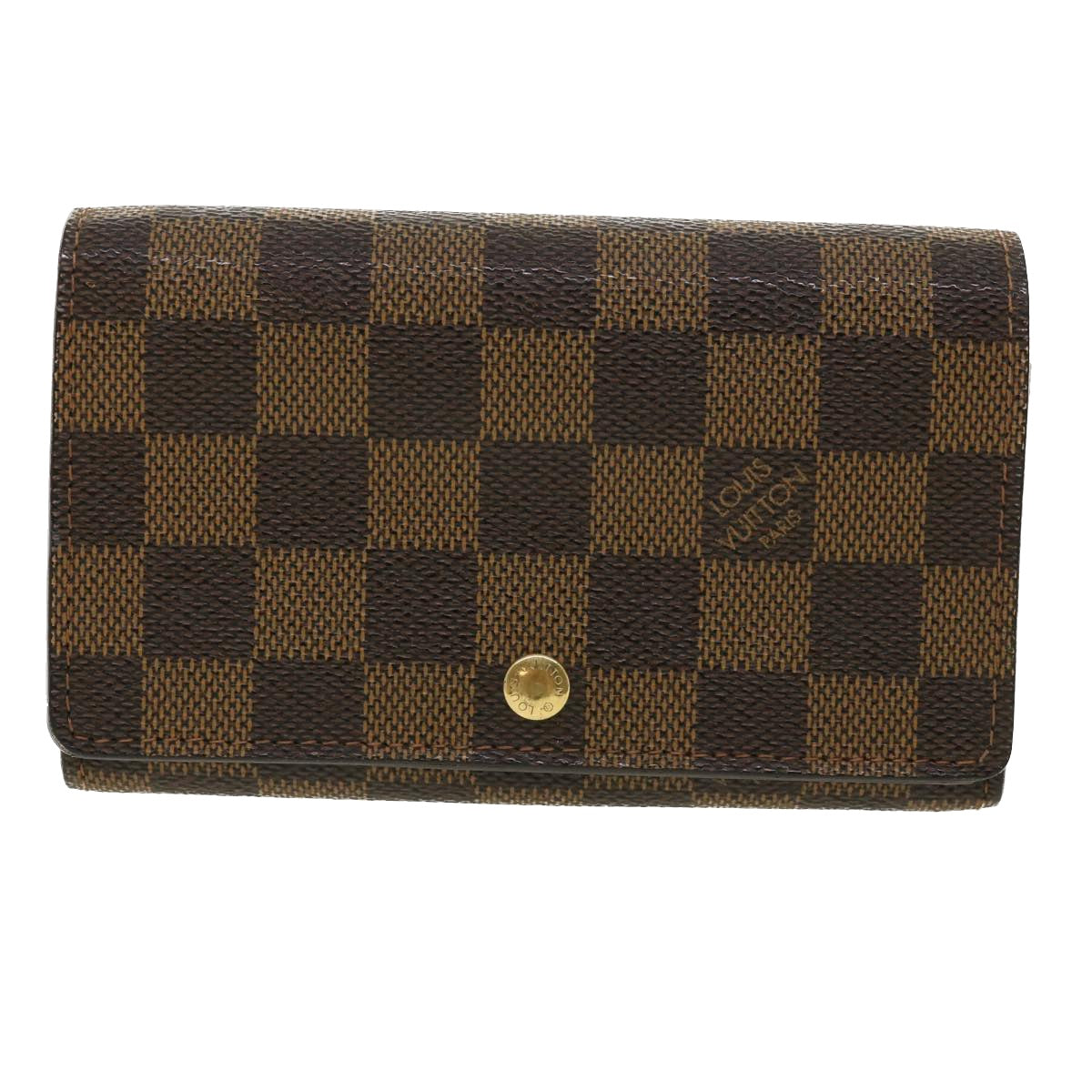 LOUIS VUITTON Damier Ebene Portefeuille Tresor Bifold Wallet N61736 Auth 35561