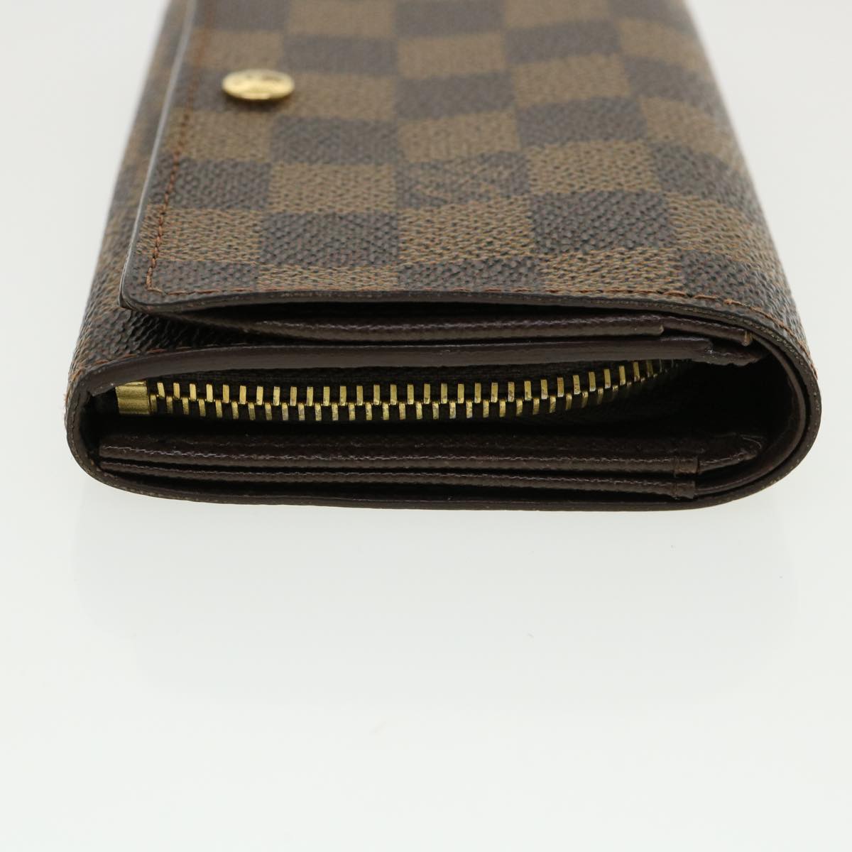 LOUIS VUITTON Damier Ebene Portefeuille Tresor Bifold Wallet N61736 Auth 35561