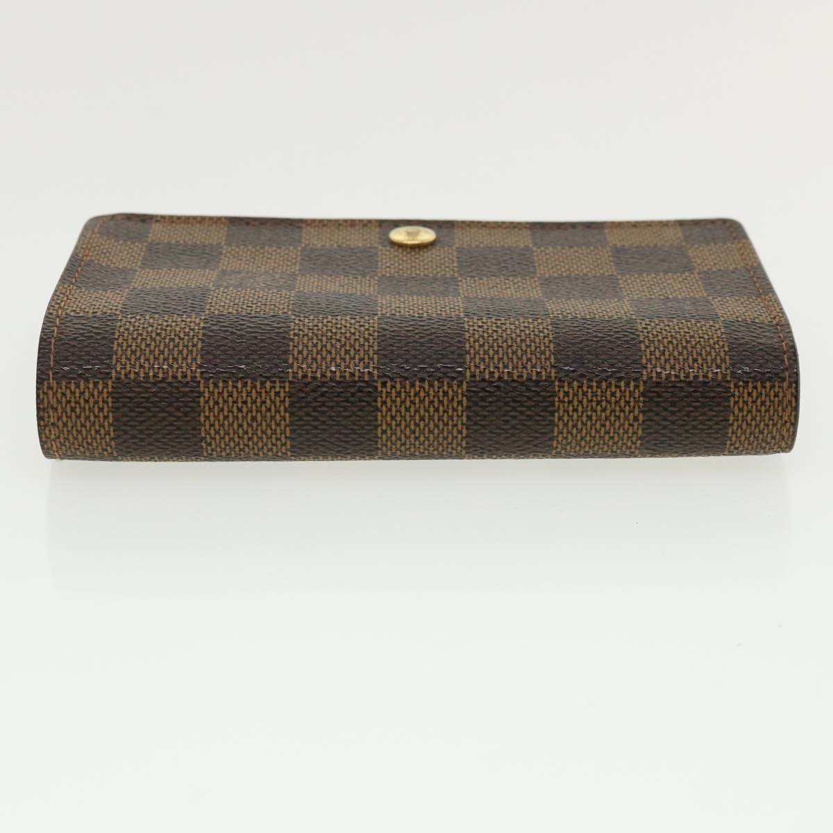 LOUIS VUITTON Damier Ebene Portefeuille Tresor Bifold Wallet N61736 Auth 35561