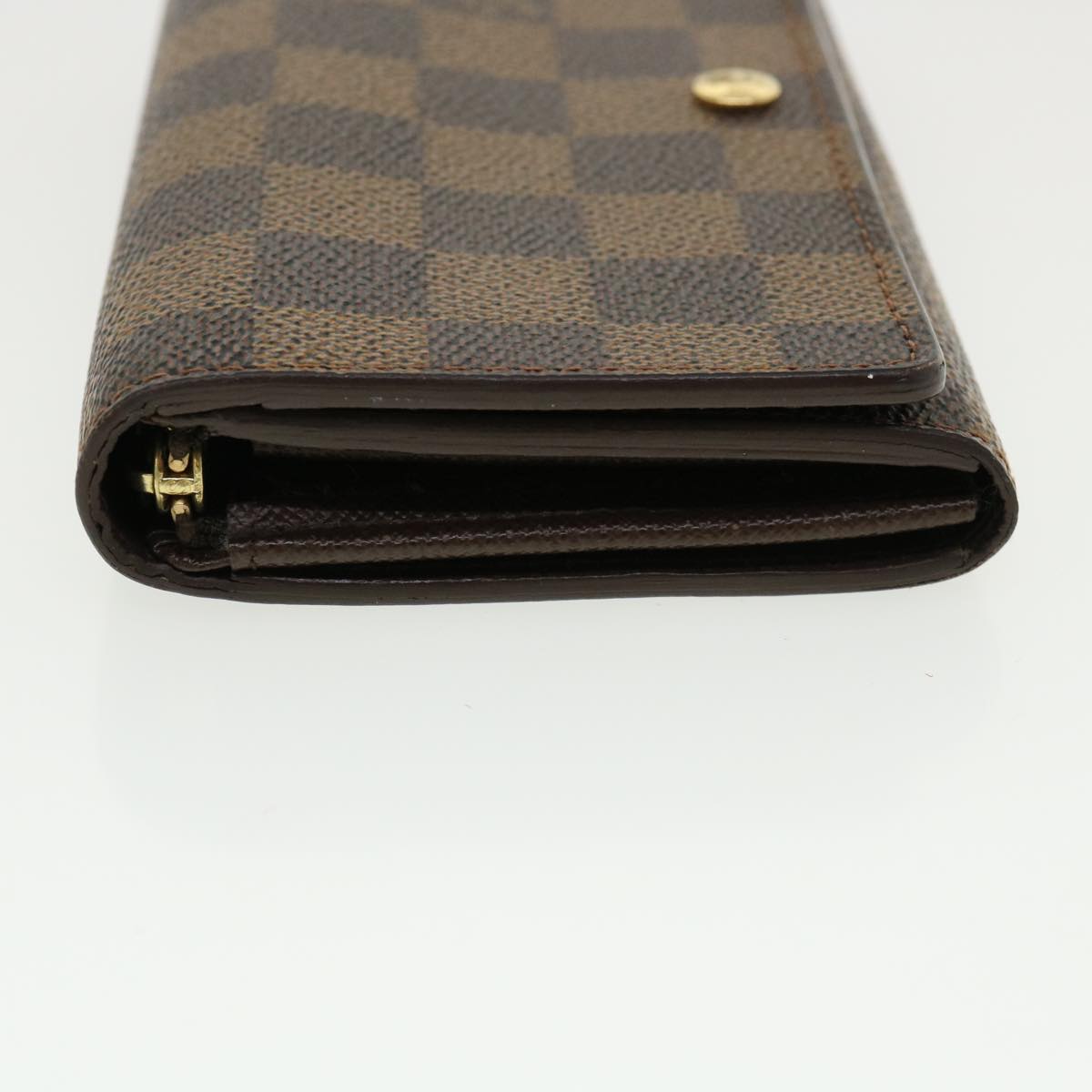 LOUIS VUITTON Damier Ebene Portefeuille Tresor Bifold Wallet N61736 Auth 35561