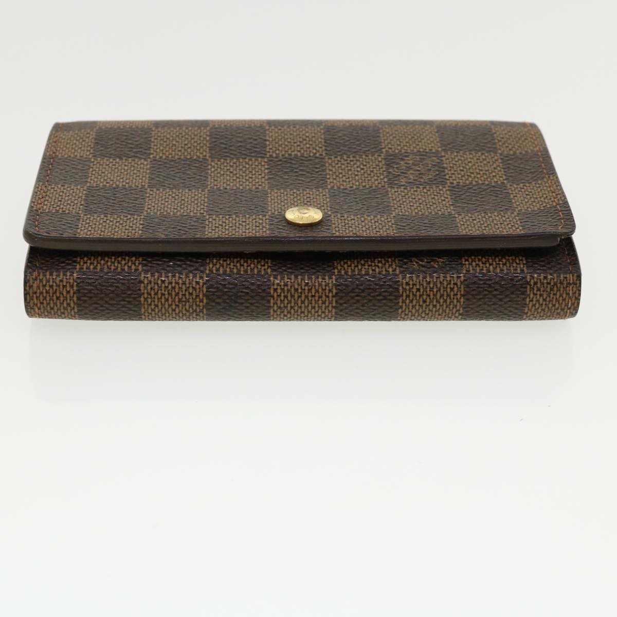 LOUIS VUITTON Damier Ebene Portefeuille Tresor Bifold Wallet N61736 Auth 35561