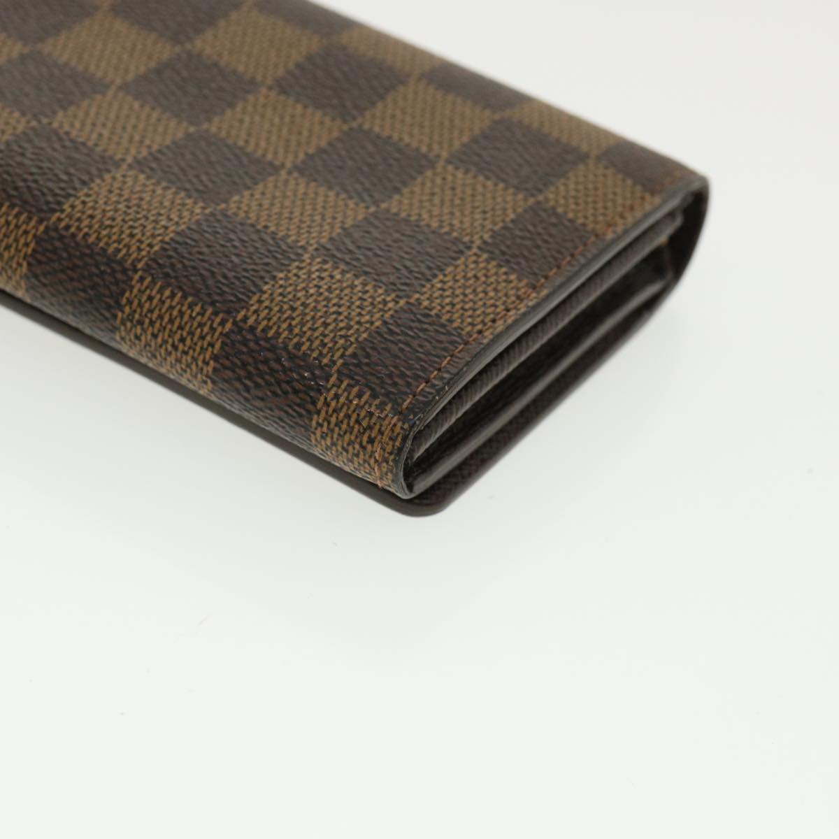 LOUIS VUITTON Damier Ebene Portefeuille Tresor Bifold Wallet N61736 Auth 35561