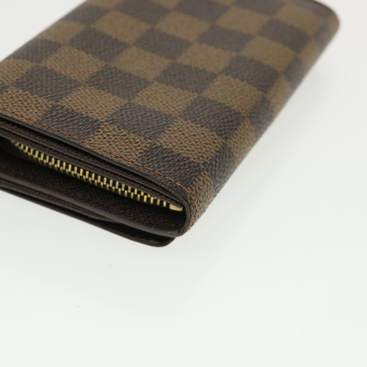 LOUIS VUITTON Damier Ebene Portefeuille Tresor Bifold Wallet N61736 Auth 35561