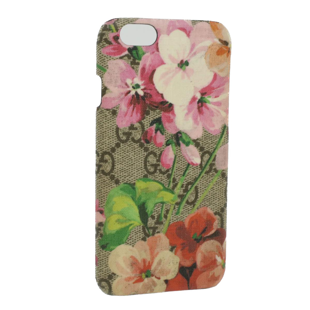 GUCCI GG Canvas Floral Print iPhone 6S Case Beige Pink Green Auth 35630