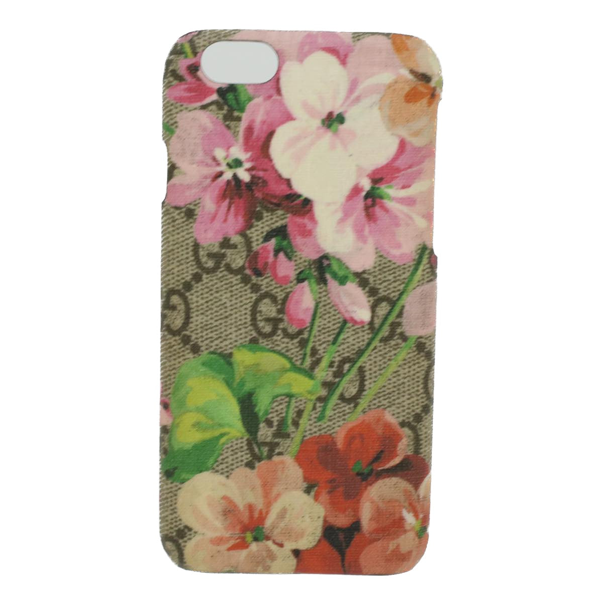 GUCCI GG Canvas Floral Print iPhone 6S Case Beige Pink Green Auth 35630