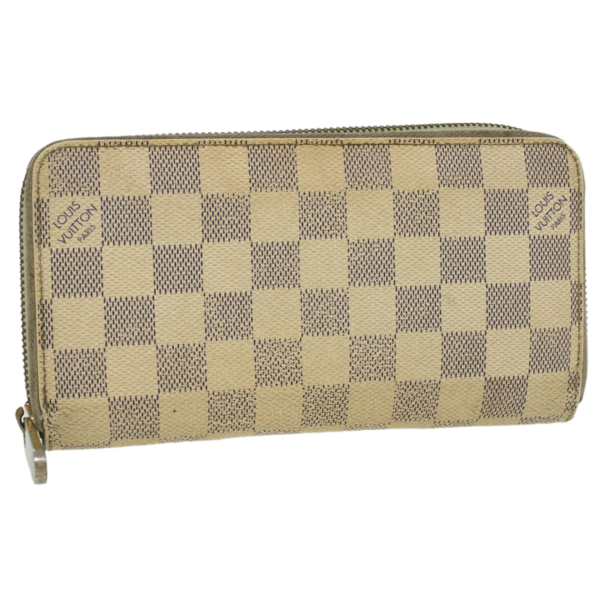 LOUIS VUITTON Damier Azur Zippy Wallet Long Wallet N60019 LV Auth 36843