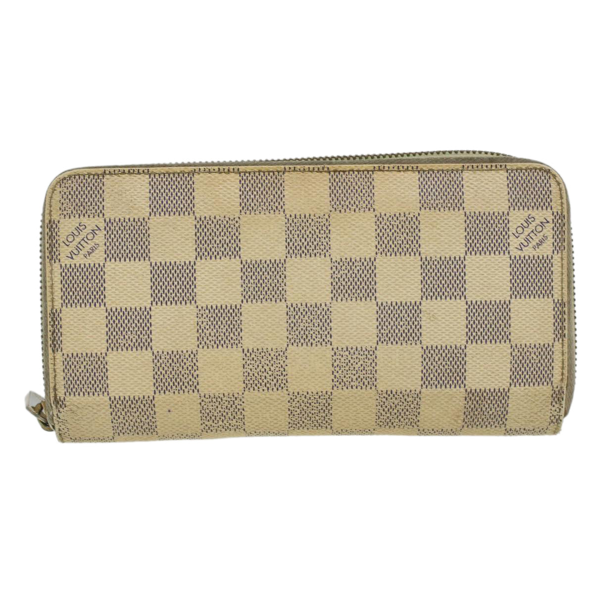 LOUIS VUITTON Damier Azur Zippy Wallet Long Wallet N60019 LV Auth 36843