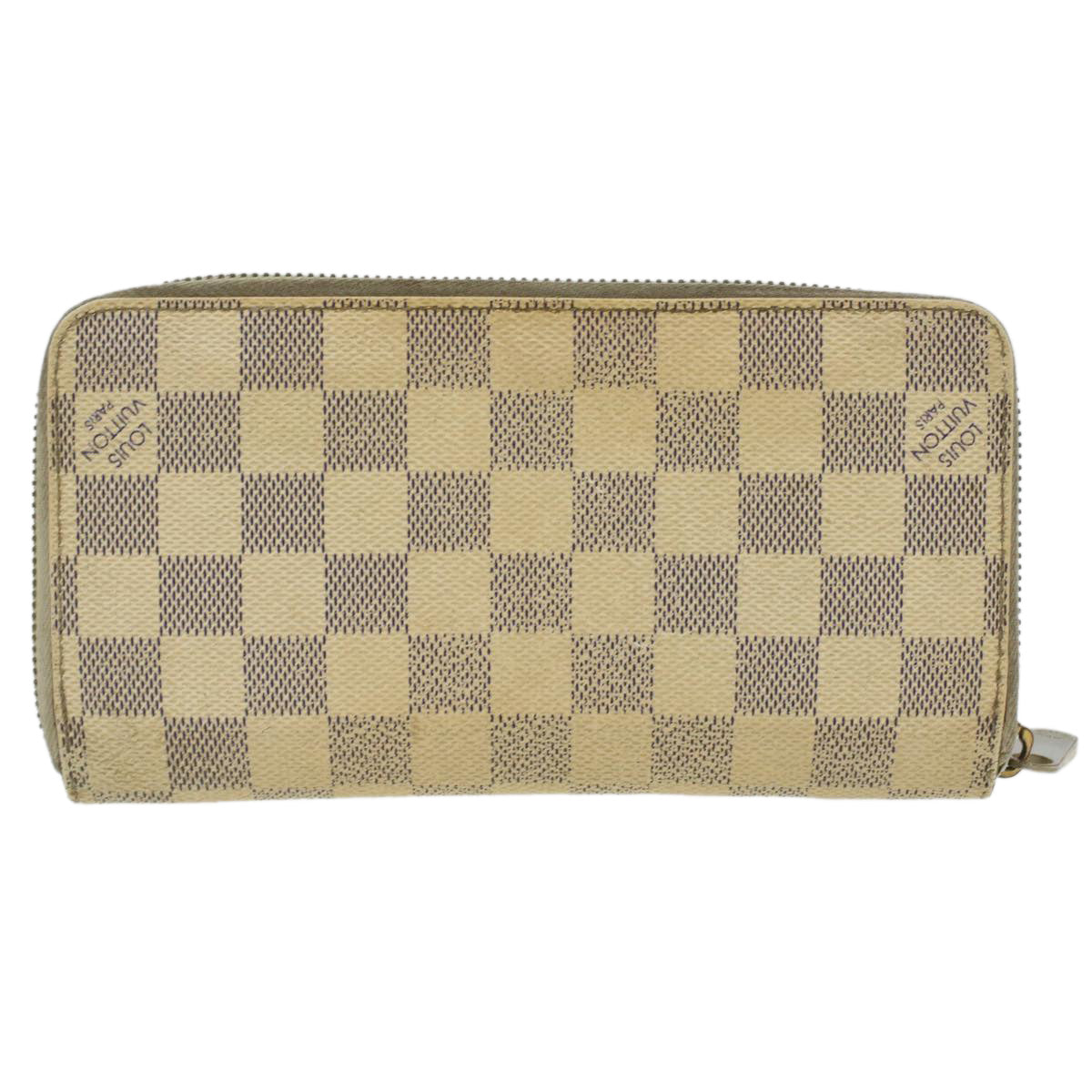 LOUIS VUITTON Damier Azur Zippy Wallet Long Wallet N60019 LV Auth 36843