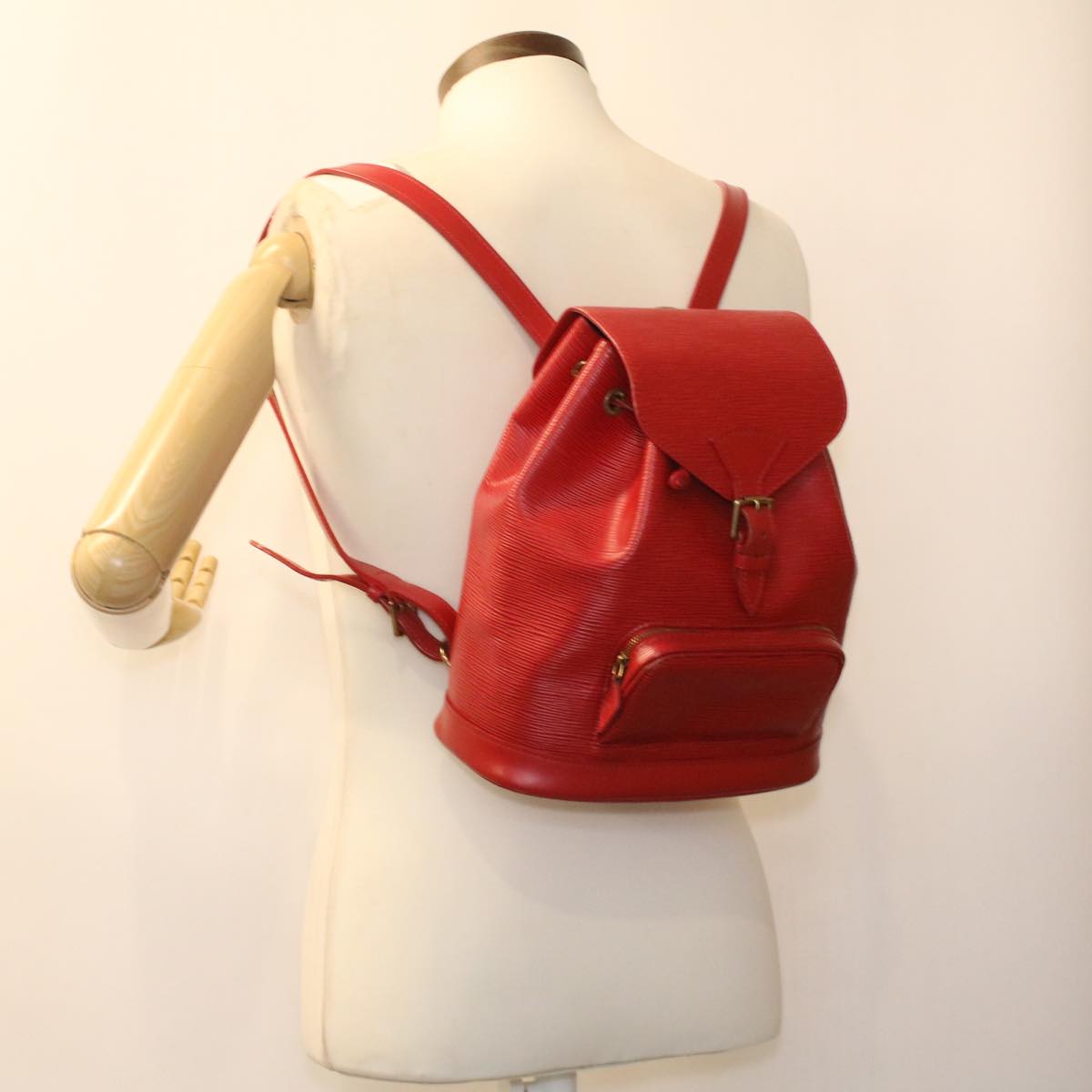 LOUIS VUITTON Epi Montsouris MM Backpack Monaco 700th Red LV Auth 36931