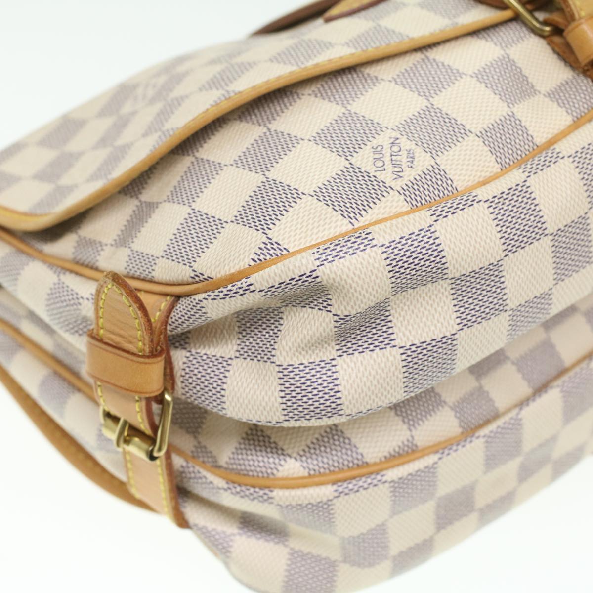 LOUIS VUITTON Damier Azur Saumur 30 Shoulder Bag N48202 LV Auth 37002SAV